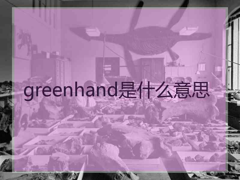 greenhand是什么意思