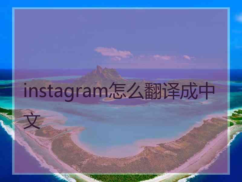 instagram怎么翻译成中文