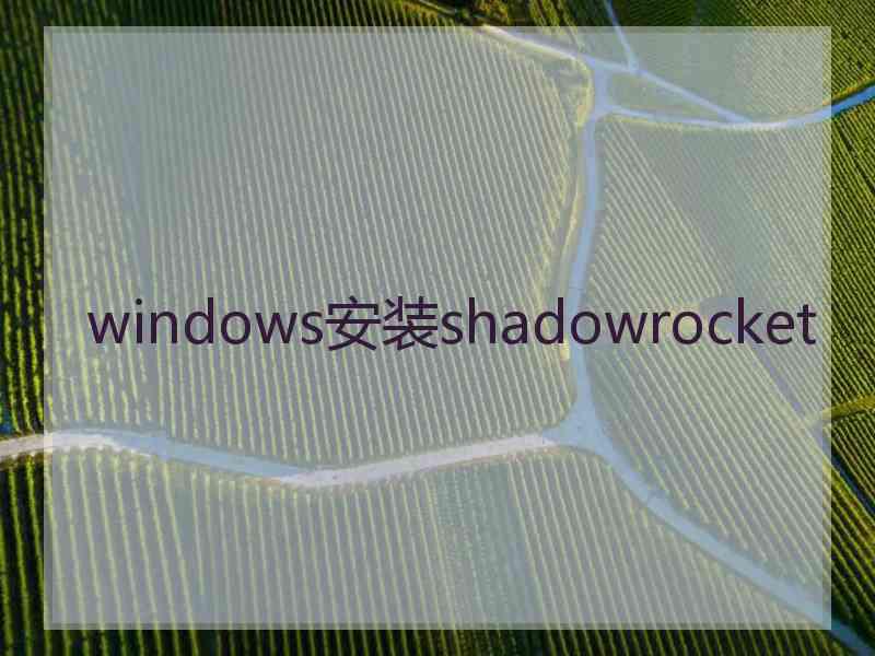 windows安装shadowrocket